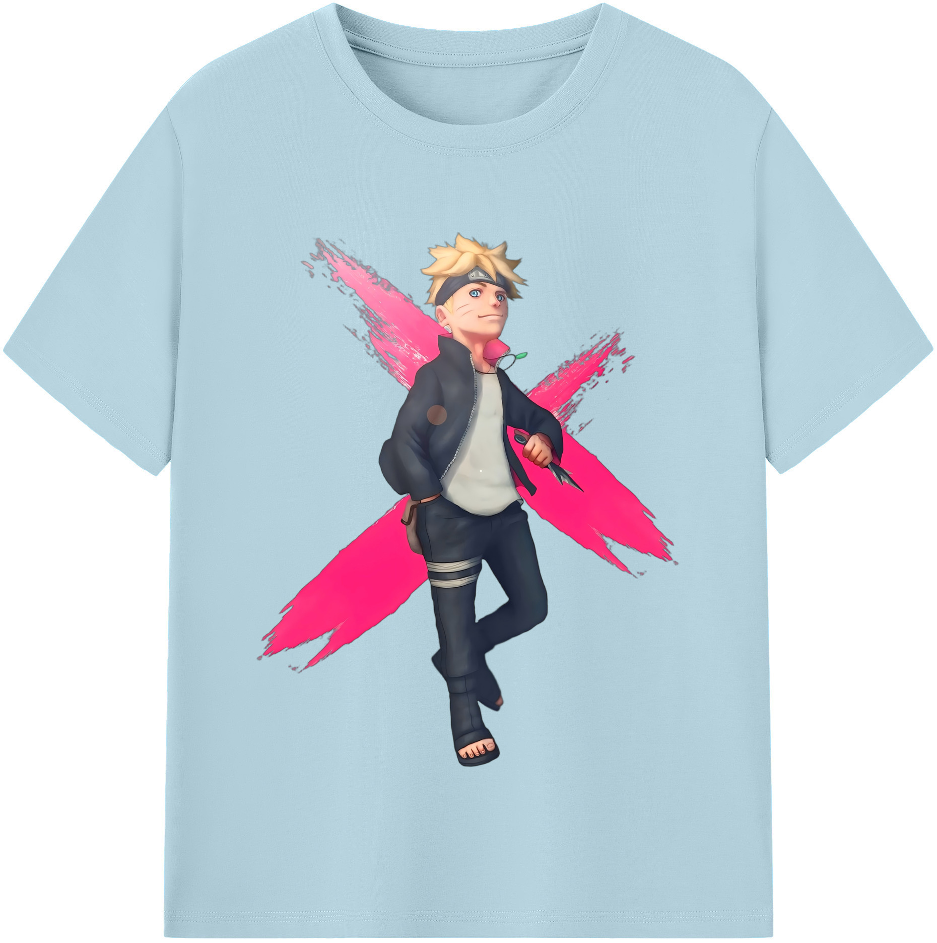 （画像用） NARUTO -ナルト- うずまき ボルト Uzumaki Boruto 綿100％半袖Tシャツ（フロントプリント）